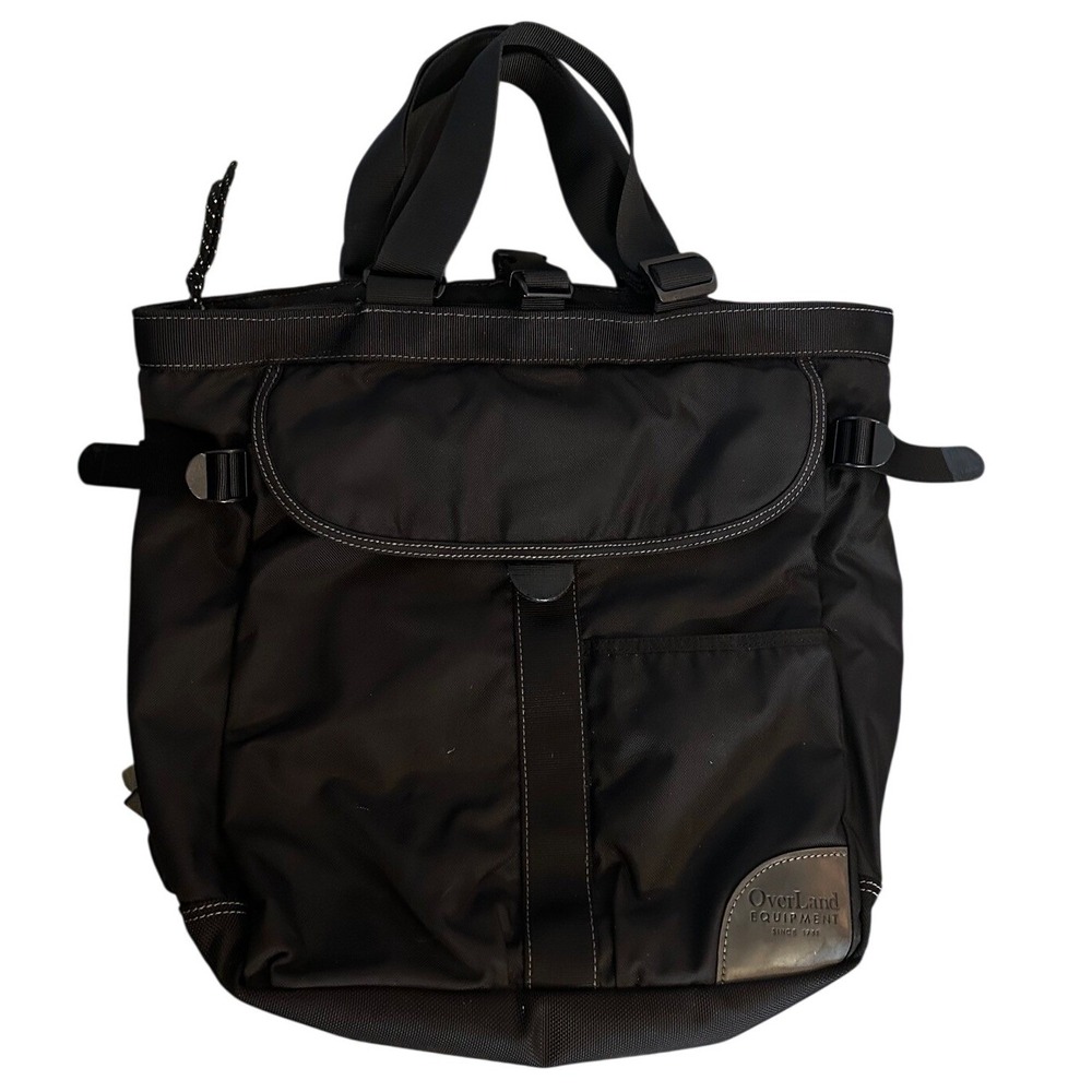 Overland Equipment Black Nylon Convertible Backpack Tote Bag Utility Gorpcore